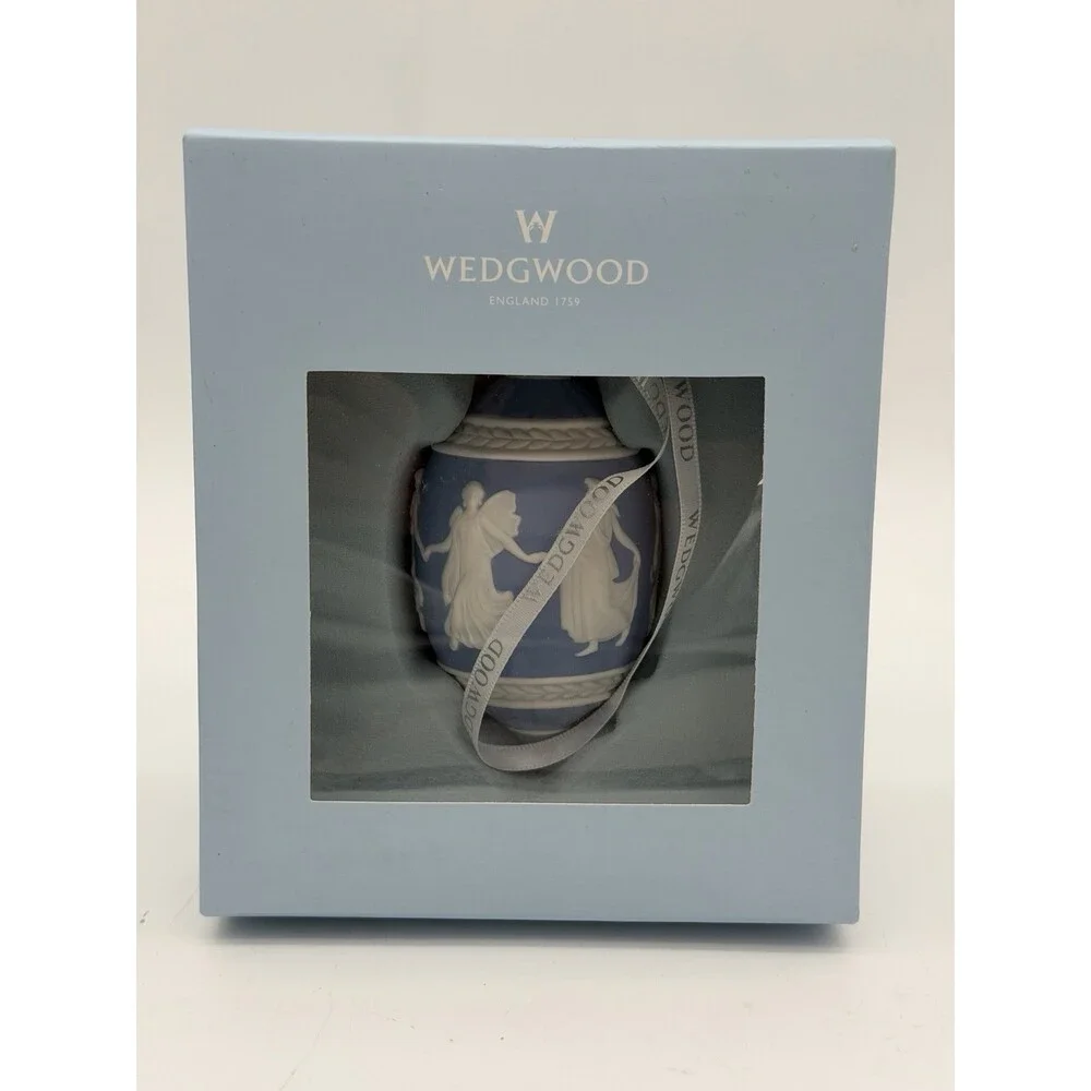 Wedgwood Jasperware Dancing Hours Blue/white Christmas Ornament Porcelain